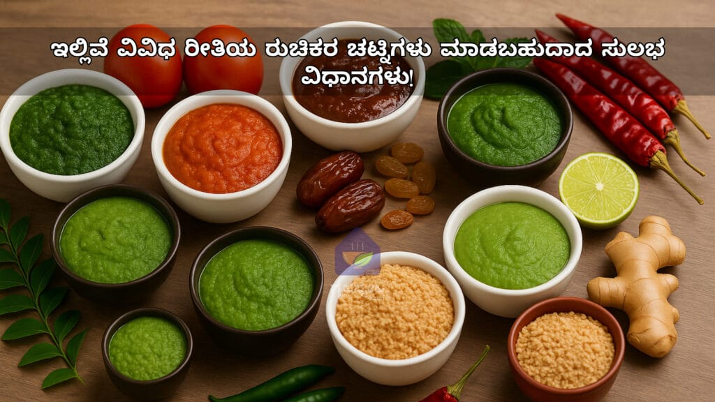 ಇಲ್ಲಿವೆ ವಿವಿಧ ರೀತಿಯ ರುಚಿಕರ ಚಟ್ನಿಗಳು ಮಾಡಬಹುದಾದ ಸುಲಭ ವಿಧಾನಗಳು!